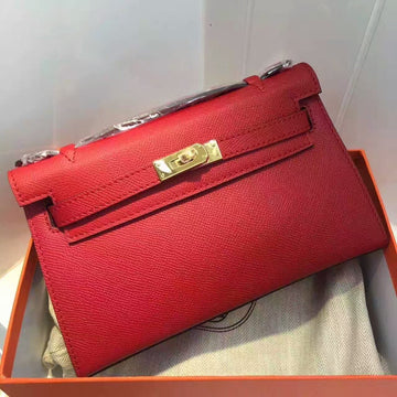 Top Quality Kelly Wallet To Go Woc Epsom Red For Women, Wallet 8.5in/22cm