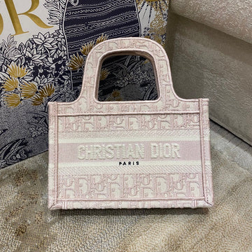Top Quality Mini Book Tote Rose Des Vents Oblique Embroidery, Light Pink, For Women WomenÂs Handbags,Â 23cm CD