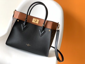Top Quality On My Side MM Tote Bag Monogram Canvas Black For Women,  Shoulder Bags 12in/31cm Top Quality M53823