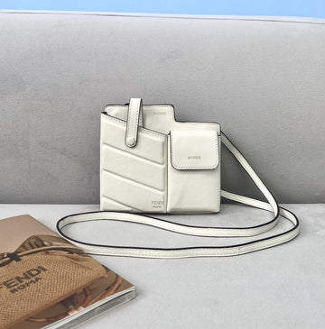 Top QualityTop Quality Bustine 2 Pockets Mini White Bag For Woman 16cm/6in
