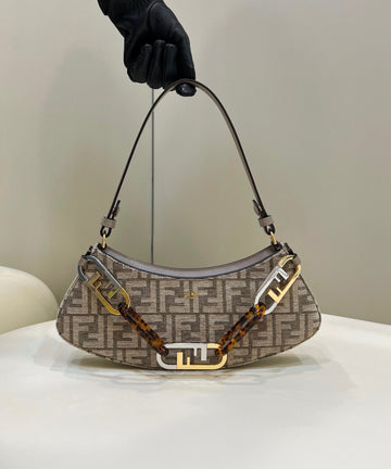 FI OÂLock Swing Dove Gray Tapestry Fabric Bag For Woman 32cm/12in