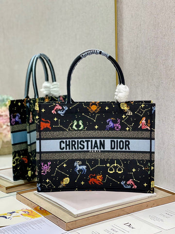 Top Quality MeTop Qualityum Book Tote Black Multicolor, For Women, WomenÂs Handbags 14in/36cm CD M1296ZRTY_M911