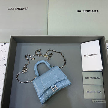 Top Quality Hourglass Mini Handbag With Chain In Blue, For Women,  Bags 4.7in/12cm