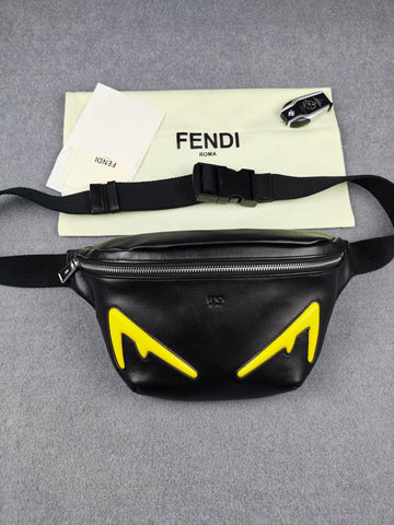 Top QualityTop Quality Little Monster Belt Bag Black/Yellow For Men, Men’s Bags 7.9in/20cm FF