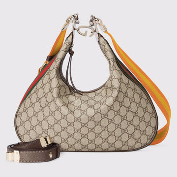 gg Atache Large Shoulder Bag Beige And Multicolor For Women, Women’s Bags 13.8in/35cm ggâ âââ702823 96GRN 4091