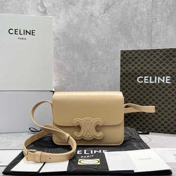 Top Quality Classique Cuir Triomphe Bag Beige For Women 9in/22cm