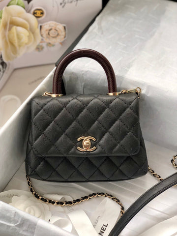CHL Classic Mini Top Qualityapbag Top Handle Black For Women 7.5in/19cm