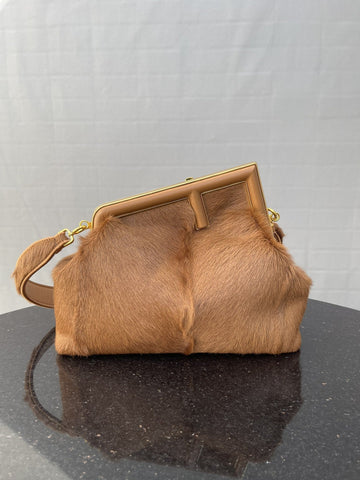 Top QualityTop Quality Top QualityTop Qualityrst Medium Brown Fox Fur Bag For Woman 32.5cm/13in