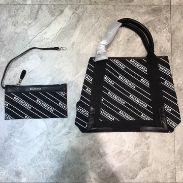 Top Quality Navy Small Cabas Tote Bag In Black, For Women,  Bags 18.5in/47cm