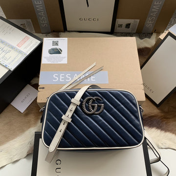 gg Marmont MatelassÃ© Shoulder Bag Blue For Women 9.5in/24cm gg