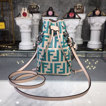Top QualityTop Quality Mon Tresor Beige/Teal For Women, Women’s Handbags, Shoulder And Crossbody Bags 7in/18cm FF 8BS010