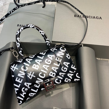 Top Quality Hourglass Small Handbag In Black And White, For Women,  Bags 9in/23cm
