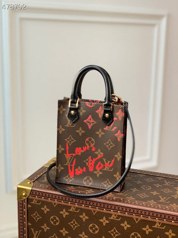 Top Quality x Urs Fischer Petite Sac Plat Bag 18cm Monogram Canvas Spring/Summer 2021 Collection M69442, Brown