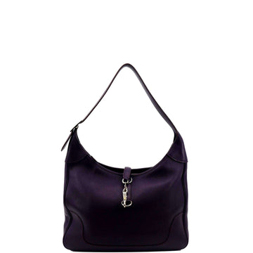 HERMES Trim II 35 Raisin Togo Leather Tote Bag Purple