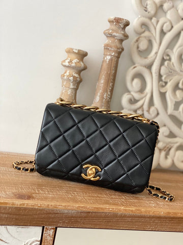 CHLLarge Top Qualityap Black Bag For Women 23cm/9in