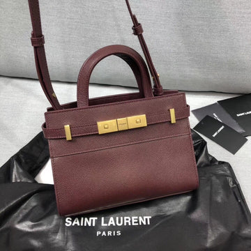 YSSL Manhattan Nano Shopping Bag In Box Burgundy For Women 8in/21cm YSL