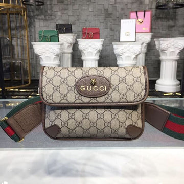 gg Neo  Small Messenger Bag Beige/Ebony gg Supreme Canvas With Brown For Women 8.5in/22cm gg 501050 9C2VT 8745