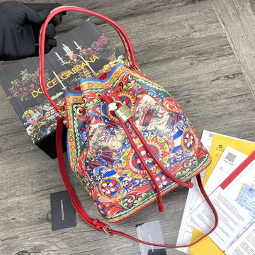 Top Quality Print Crespo Bucket Bag Multicolor With Branded Plate For Women Top Quality Bag