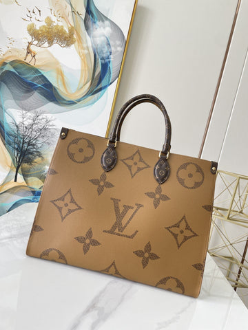 Top Quality OnTheGo GM Tote Bag Monogram And Monogram Reverse Canvas For Women, WomenÂs Handbags 16.1in/41cm Top Quality M44576