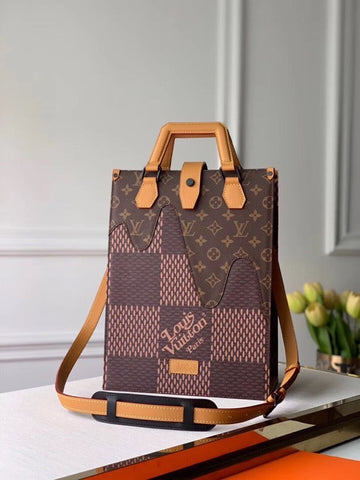 Top Quality Nigo Mini Tote Bag Damier Ebene And Monogram Canvas For Women, WoBags, Shoulder And Crossbody Bags 13.8in/35cm Top Quality N40355