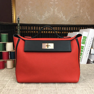 Top Quality 24/24 Clemence Swift Red SiTop Qualityer Hardware For Women, Handbags, Shoulder Bags 11.4in/29cm