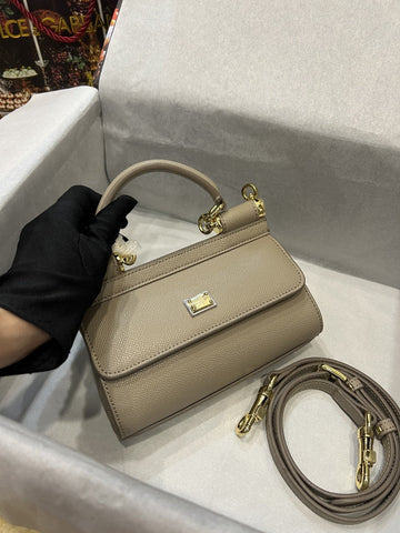 Top Quality Small Sicily Bag In Dauphine Beige For Women 7.5in/19cm Top Quality