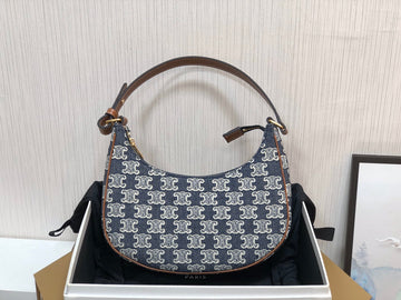Top Quality Ava Bag In Triomphe Canvas Denim For Women 9in/23cm