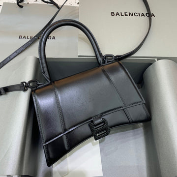 Top Quality Hourglass Small Handbag In Black, For Women,  Bags 9in/23cm