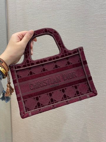 Top Quality Mini Book Tote Red Embroidery Red For Women Women’s Handbag 9in/23cm CD