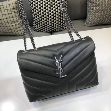 Top Quality Loulou Small Chain Bag In MatelassÃ© "Y"Â Dark Green For Women 9.8in/23cm YSL