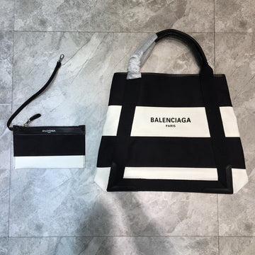 Top Quality Navy MeTop Qualityum Cabas Tote Bag In Black And White, For Women,  Bags 14.1in/36cm