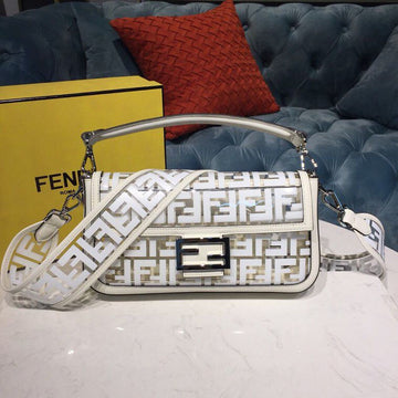 Top QualityTop Quality Baguette Nappa White For Women, Women’s Handbags, Shoulder And Crossbody Bags 10in/27cm FF 8BR600A72VF15AO