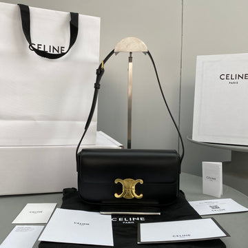 Top Quality Triomphe Shoulder Bag Black For Women 8in/20cm 194143BF4.38NO
