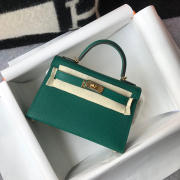 Top Quality Kelly 19 Green With Gold Toned Hardware Bag For Women, Handbags, Shoulder Bags 7.5in/19cm