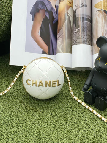 CHL Ball Bag White and Gold Chain Bag For Women 23.5cm/95in