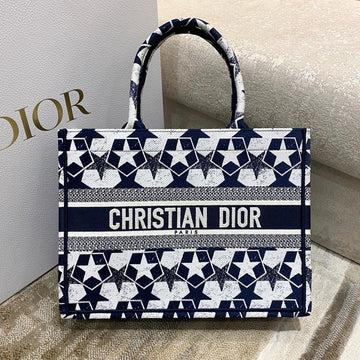 Top Quality MeTop Qualityum Book Tote Bag in Ãtoile Embroidery Bag, Blue/White, For Women WomenÂs Handbags, 36cm CD