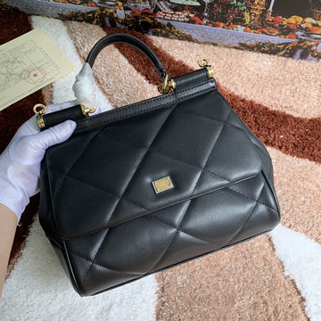 Top Quality Medium Sicily Bag In Quilted Black For Women 10.2in/26cm Top Quality Top Quality6002AW59180999