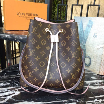 Top Quality NeoNoe MM Bucket Bag Monogram Canvas Rose Poudre Pink For Women, WoBags, Shoulder Bags 10.2in/26cm Top Quality M44022