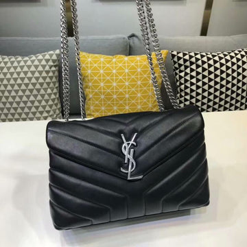 YSSL Loulou Small Chain Bag In MatelassÃ© "Y" Black For Women 9.8in/23cm YSL 494699DV7261000