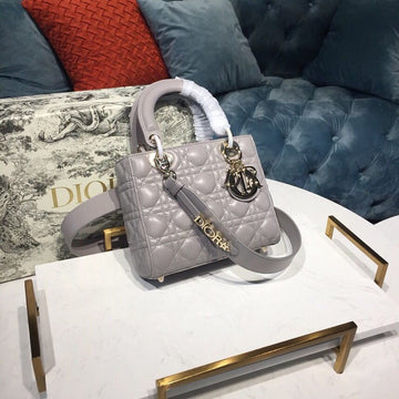 Top Quality Small Lady My ABCBag Steel Gray Cannage  For Women 20cm/8in CD M0538OCAL_M34G