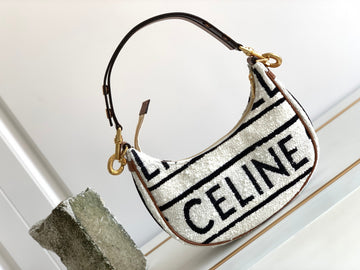 Top Quality MeTop Qualityum Ava Strap Bag In Textile With Top Quality All-Over White / Black For Women 9in/23cm 196922EFU.01WB