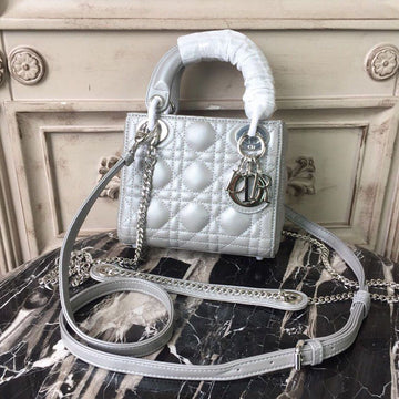 Top Quality Mini Lady Bag with Chain SiTop Qualityer Hardware Spring/Summer Collection, Pearl Gold, For Women Womens Handbags, 18cm CD