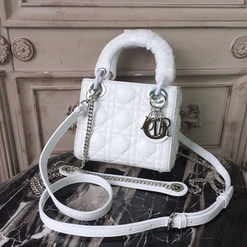 Top Quality Mini Lady Bag White Chain SiTop Qualityer Hardware For Women 17cm/6.5in CD