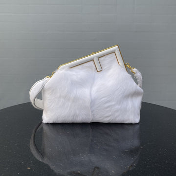 Top QualityTop Quality Top QualityTop Qualityrst Medium White Fox Fur Bag For Woman 32.5cm/13in