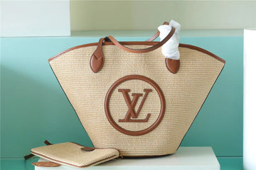 Top Quality Saint Jacques Raffia Caramel Brown For Women,  Shoulder And Crossbody Bags 22.4in/57cm Top Quality M59963