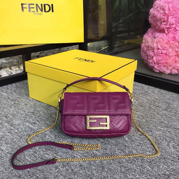 Top QualityTop Quality Baguette Nappa Purple For Women, Women’s Handbags, Shoulder And Crossbody Bags 7in/19cm FF 8BS017