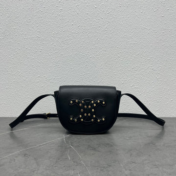 Top Quality Folco Cuir Triomphe With Studs Black For Women 7in/19cm