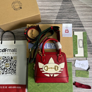 gg x Adidas Horsebit 1955 Mini Bag Red For Women, Women’s Bags 7.9in/20cm ggâ