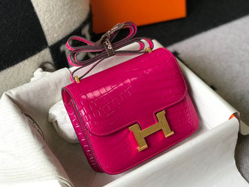 Top Quality Mini ConstanTop Quality Bag Pink For Women Gold Color Hardware 7.1in/18cm