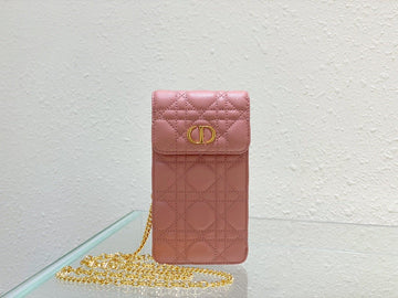Top Quality Caro Phone Holder With Chain Pink, For Women, WomenÂs Handbags 7.5in/18.5cm CD S5105UWHC_M50P